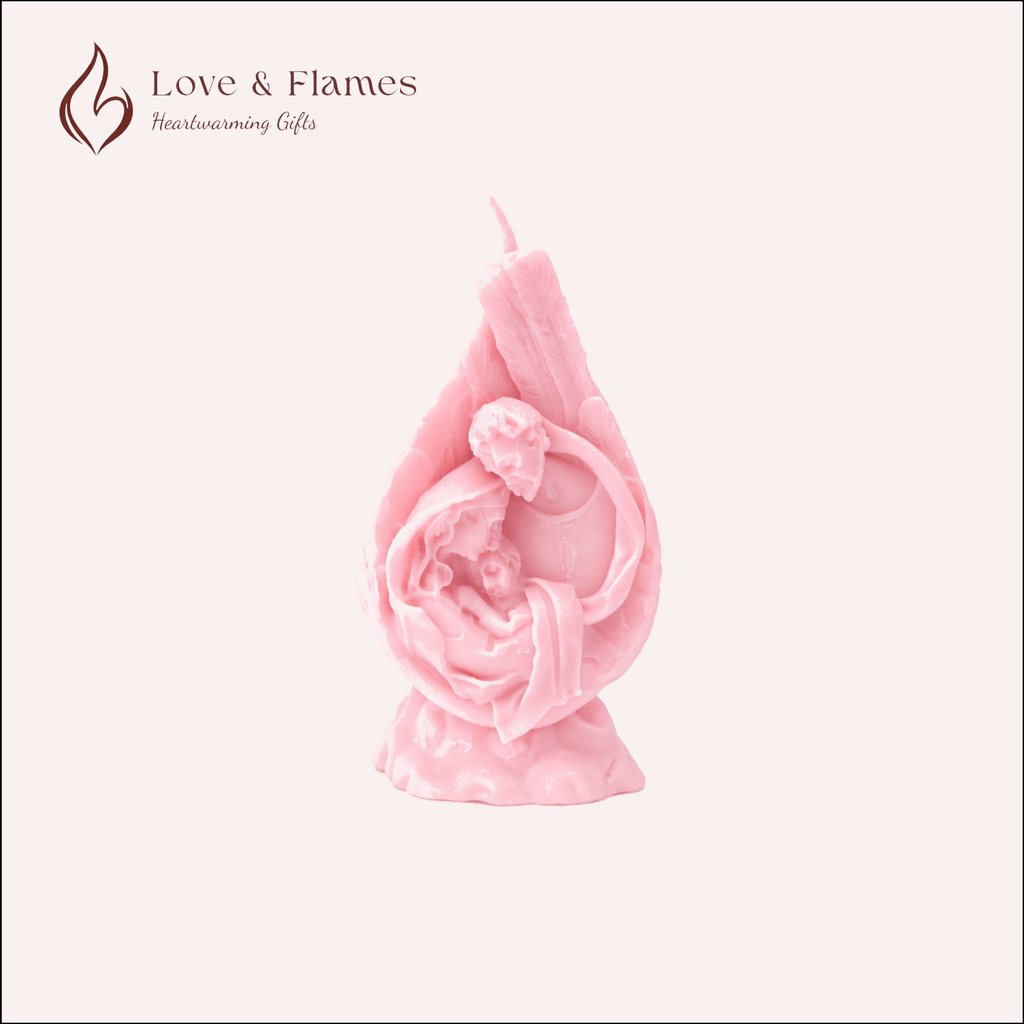 Angel’s Touch Scented Candle Color Pink Blush & Fragrance Vanilla - Love & Flames