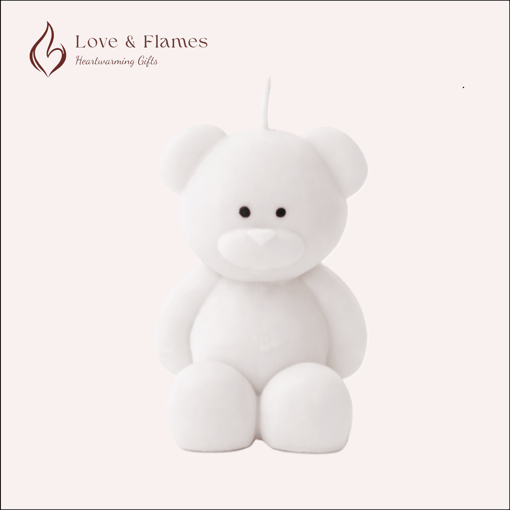 Blush Bear Scented Candles for Gifts, Relaxation & Cozy Home Decor - Love & Flames