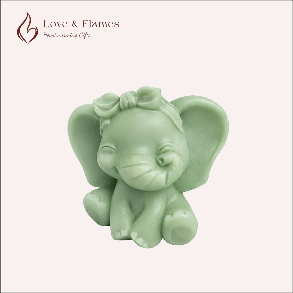 Cute Baby Prince & Princess Elephant Scented Candles – Adorable Aromatic Candles - Love & Flames