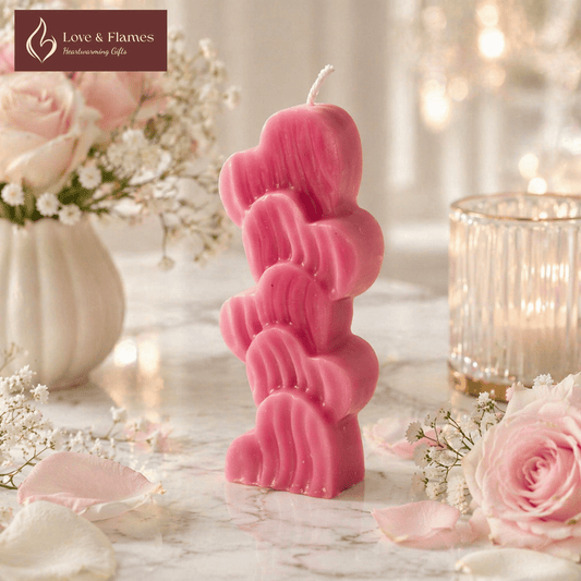 Love Heart Stack Scented Candles – Romantic Candles for Gifts & Home Décor - Love & Flames