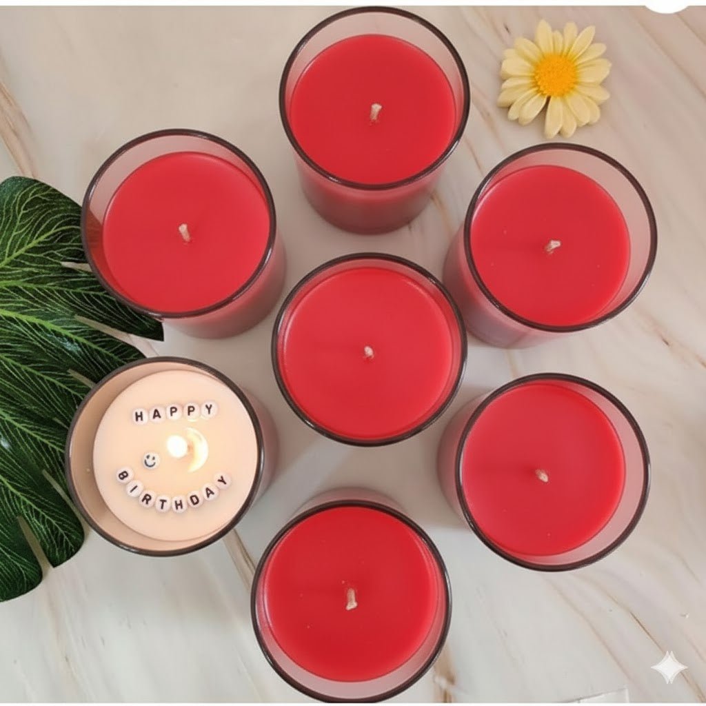 Melt & Tell Glass Jar Scented Candle Color White Ivory & Fragrance Vanilla - Love & Flames
