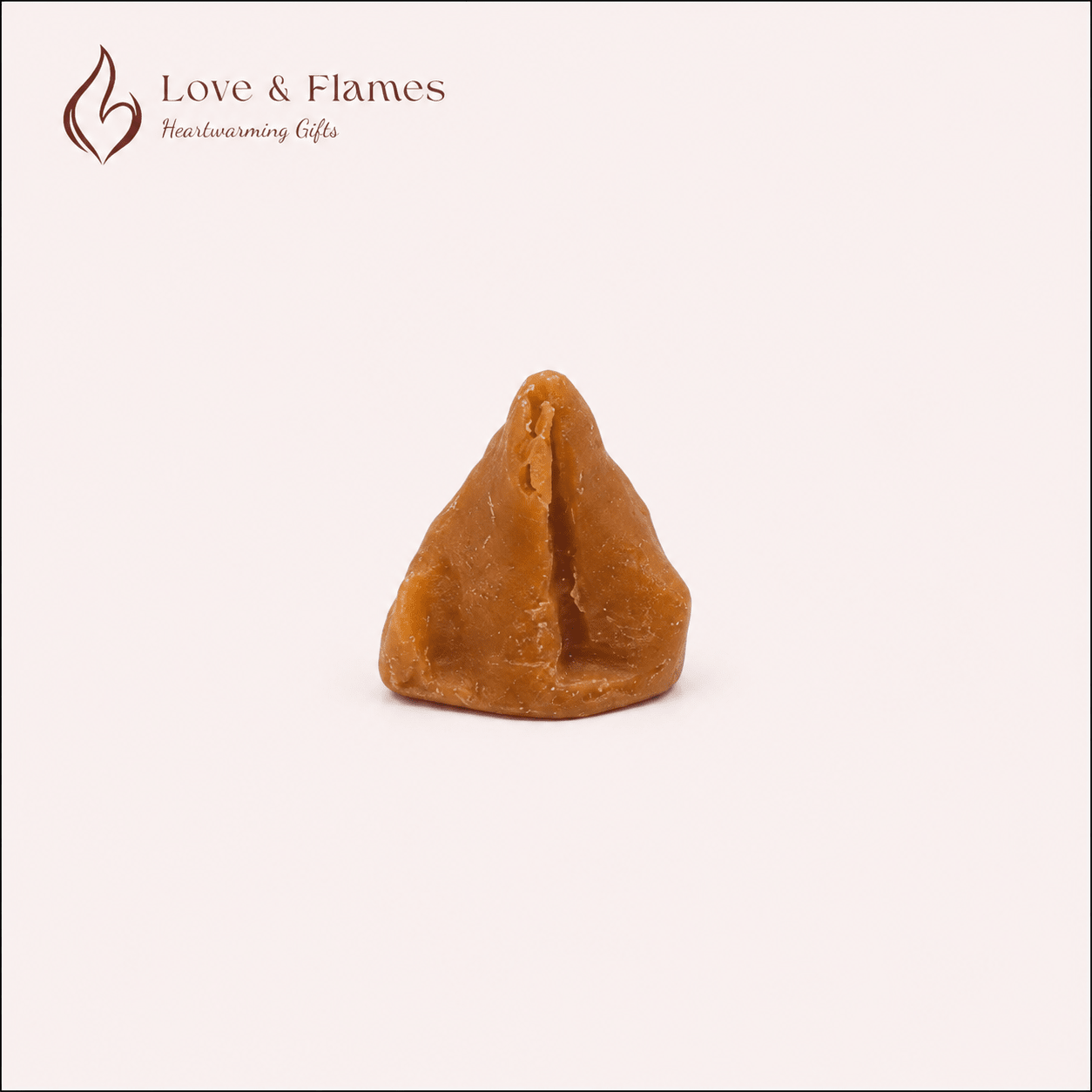 No - Calorie Samosa Scented Candle Color Brown Mocha & Fragrance Kesar - Love & Flames