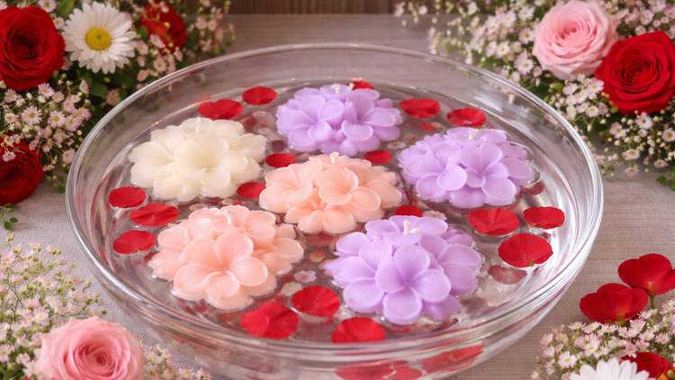 Floating Flower Candles – Elegant Water Floatable Candles - Love & Flames