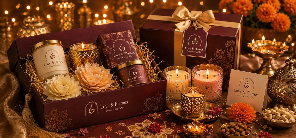 Scented Candles Gift Boxes & Hampers - Love & Flames