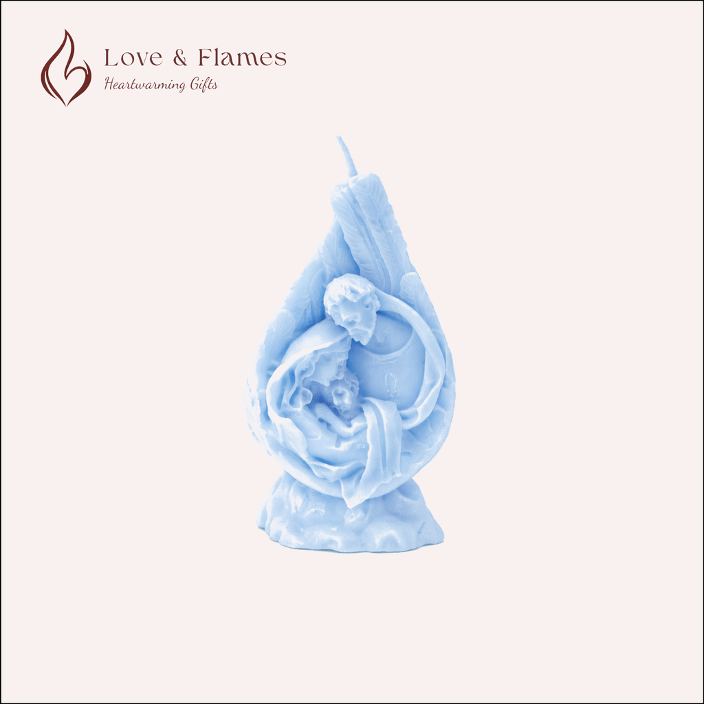 Angel’s Touch Scented Candle Color Blue Azure & Fragrance Lily - Love & Flames