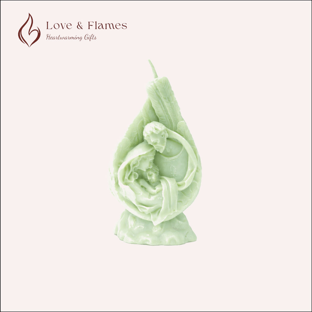 Angel’s Touch Scented Candle Color Green Mint & Fragrance Lily - Love & Flames