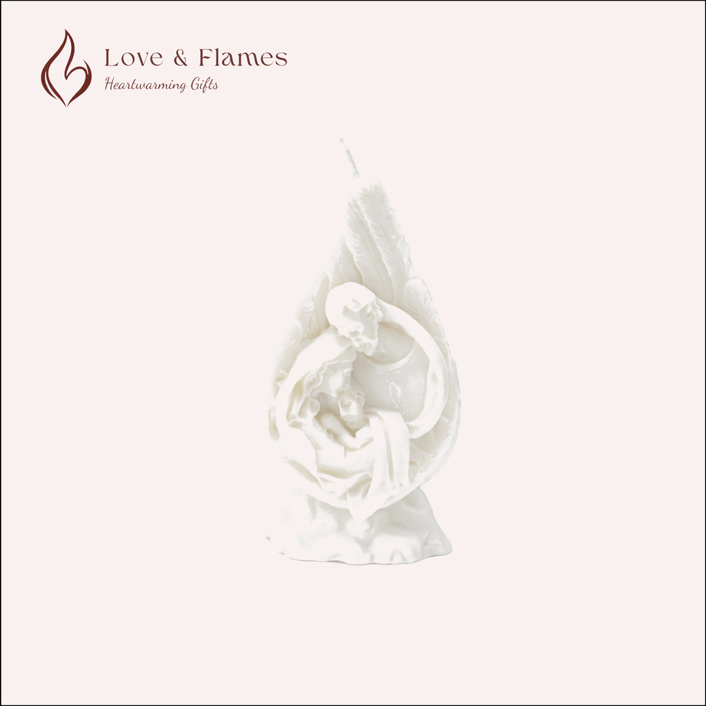 Angel’s Touch Scented Candle Color White Ivory & Fragrance Vanilla - Love & Flames