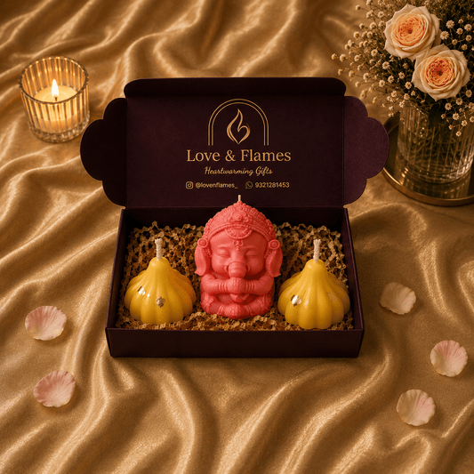 Bal Ganesh Luxury Scented Candle Gift Box - Love & Flames