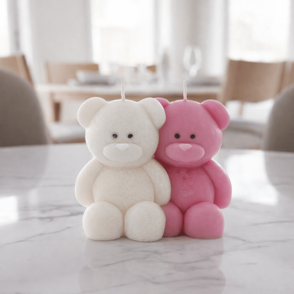 Blush Bear Scented Candles for Gifts, Relaxation & Cozy Home Decor - Love & Flames
