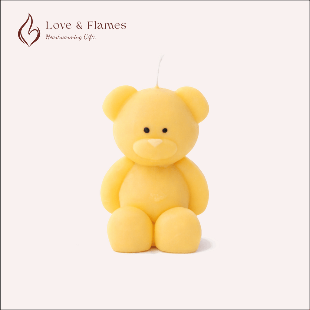 Blush Bear Scented Candles for Gifts, Relaxation & Cozy Home Decor - Love & Flames