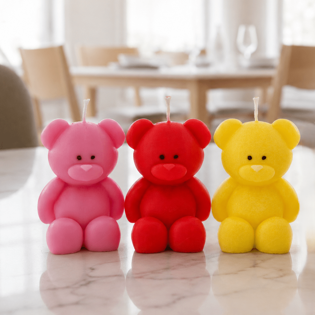 Blush Bear Scented Candles for Gifts, Relaxation & Cozy Home Decor - Love & Flames