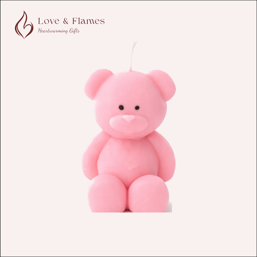 Blush Bear Scented Candles for Gifts, Relaxation & Cozy Home Decor - Love & Flames