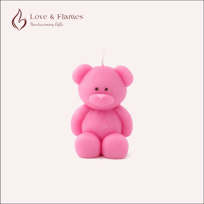 Blush Bear Scented Candles for Gifts, Relaxation & Cozy Home Decor - Love & Flames