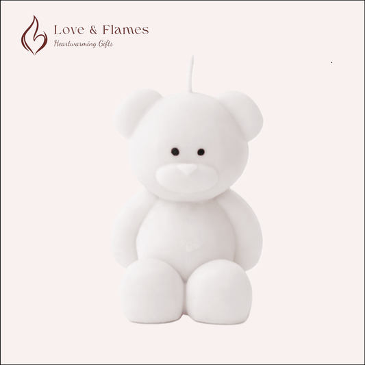 Blush Bear Scented Candles for Gifts, Relaxation & Cozy Home Decor - Love & Flames