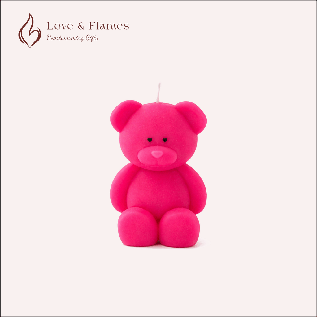 Blush Bear Scented Candles for Gifts, Relaxation & Cozy Home Decor - Love & Flames