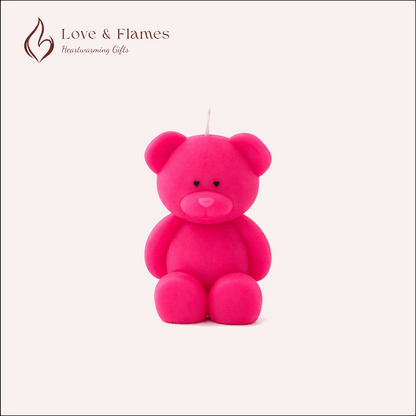 Blush Bear Scented Candles for Gifts, Relaxation & Cozy Home Decor - Love & Flames