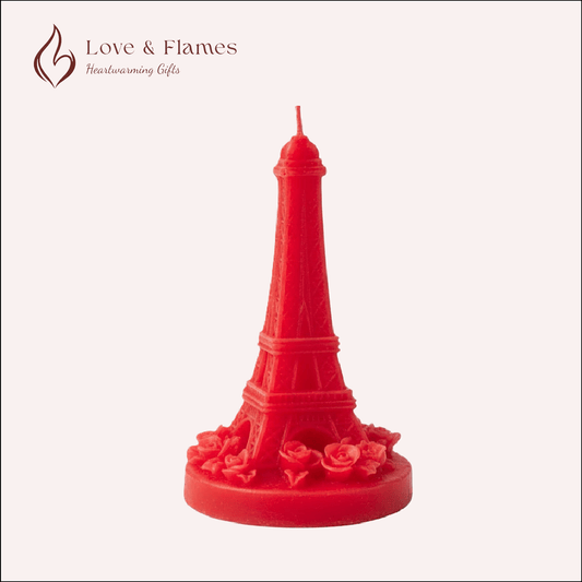 City of Love Scented Candle Color Red Crimson & Fragrance Rose - Love & Flames