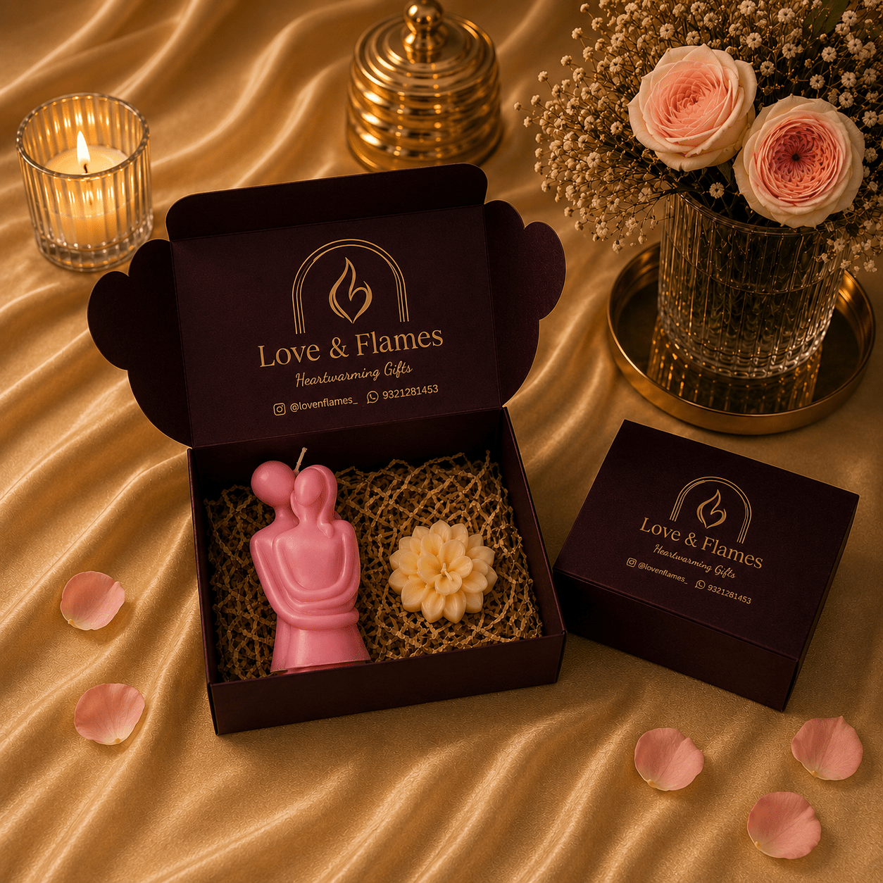 Couple Luxury Scented Candle Gift Box - Love & Flames