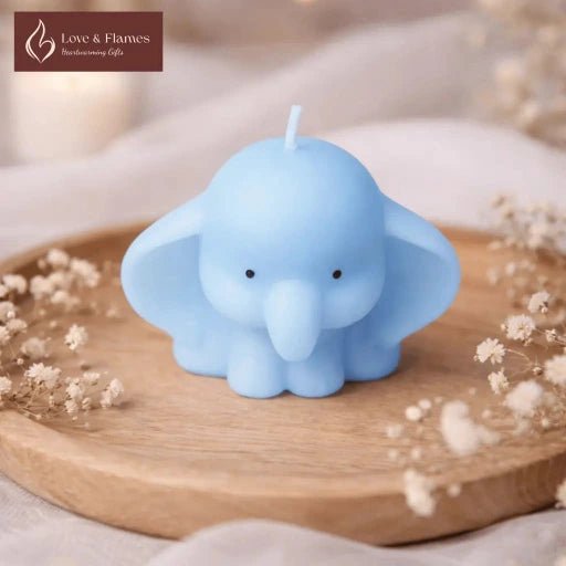 Cute Baby Elephant Prince & Princess Scented Candles – Adorable Aromatic Candles - Love & Flames