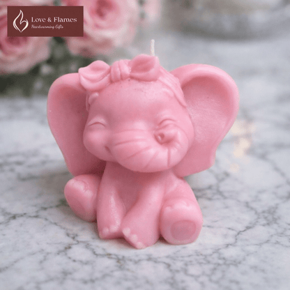 Cute Baby Prince & Princess Elephant Scented Candles – Adorable Aromatic Candles - Love & Flames
