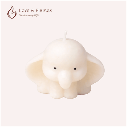Cute Baby Prince & Princess Elephant Scented Candles – Adorable Aromatic Candles - Love & Flames