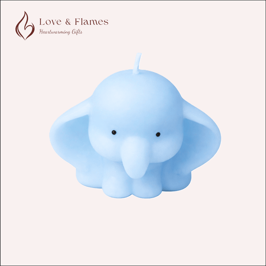 Cute Baby Prince & Princess Elephant Scented Candles – Adorable Aromatic Candles - Love & Flames