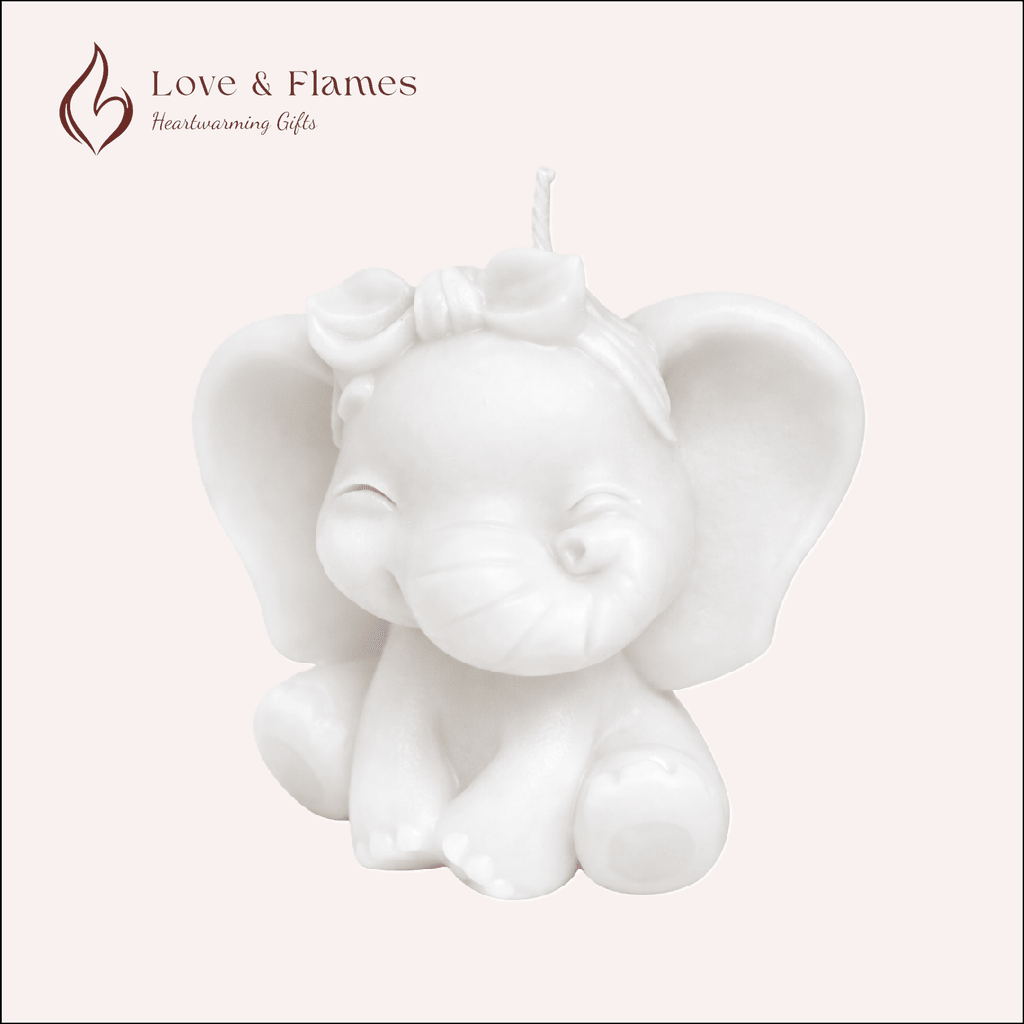 Cute Baby Prince & Princess Elephant Scented Candles – Adorable Aromatic Candles - Love & Flames