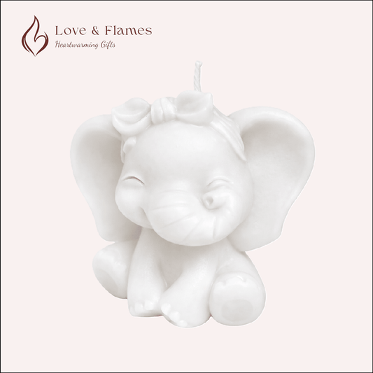 Cute Baby Prince & Princess Elephant Scented Candles – Adorable Aromatic Candles - Love & Flames