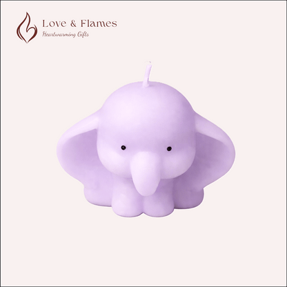 Cute Baby Prince & Princess Elephant Scented Candles – Adorable Aromatic Candles - Love & Flames