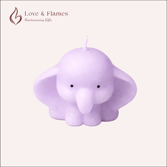 Cute Baby Prince & Princess Elephant Scented Candles – Adorable Aromatic Candles - Love & Flames
