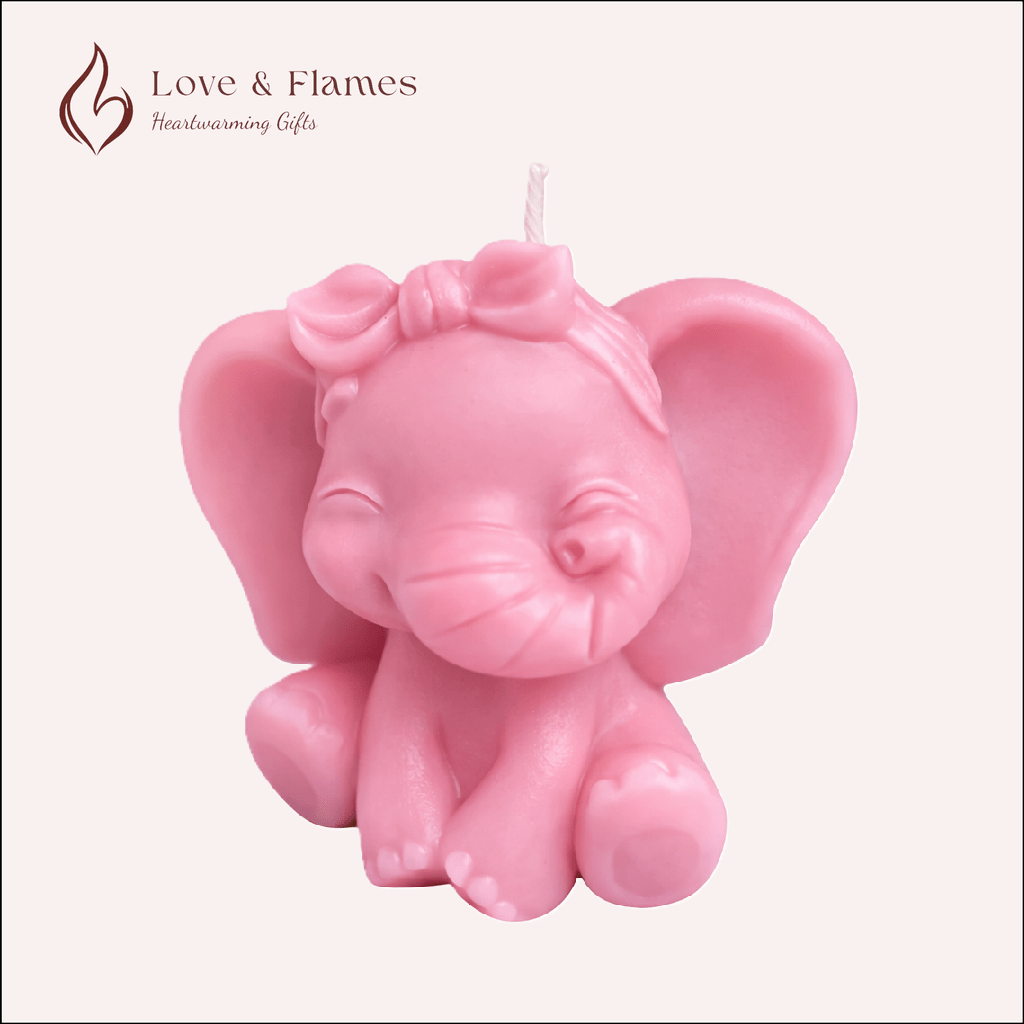 Cute Baby Prince & Princess Elephant Scented Candles – Adorable Aromatic Candles - Love & Flames