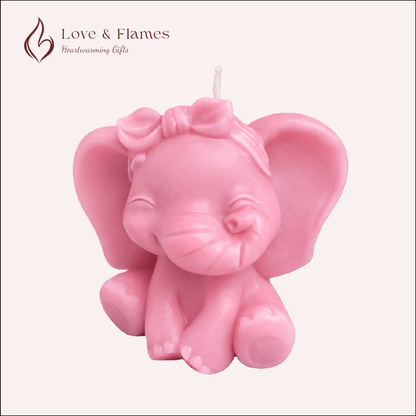Cute Baby Prince & Princess Elephant Scented Candles – Adorable Aromatic Candles - Love & Flames