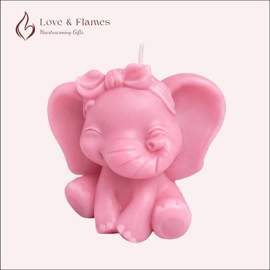Cute Baby Prince & Princess Elephant Scented Candles – Adorable Aromatic Candles - Love & Flames