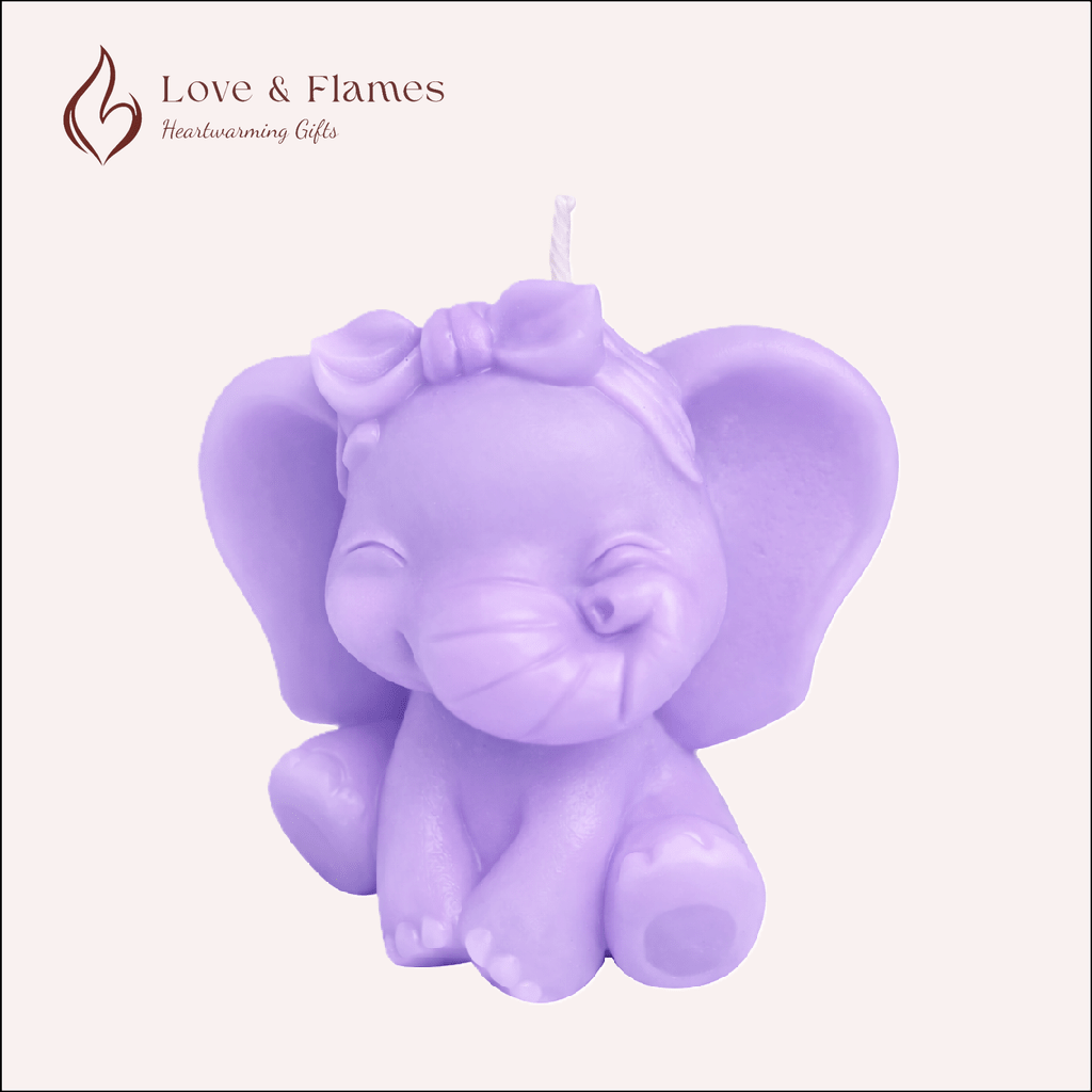 Cute Baby Prince & Princess Elephant Scented Candles – Adorable Aromatic Candles - Love & Flames