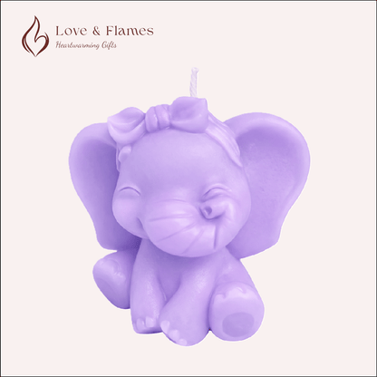 Cute Baby Prince & Princess Elephant Scented Candles – Adorable Aromatic Candles - Love & Flames