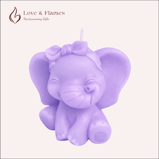 Cute Baby Prince & Princess Elephant Scented Candles – Adorable Aromatic Candles - Love & Flames