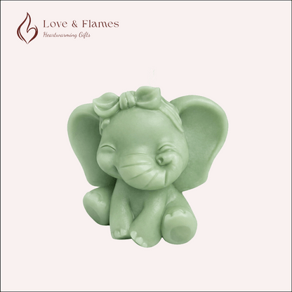 Cute Baby Prince & Princess Elephant Scented Candles – Adorable Aromatic Candles - Love & Flames