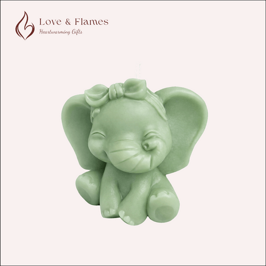 Cute Baby Prince & Princess Elephant Scented Candles – Adorable Aromatic Candles - Love & Flames