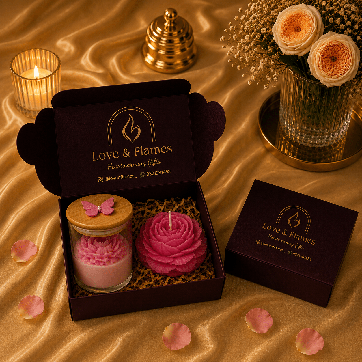Decorative Jar Luxury Scented Candle Gift Box - Love & Flames