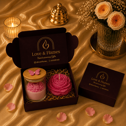 Decorative Jar Luxury Scented Candle Gift Box - Love & Flames