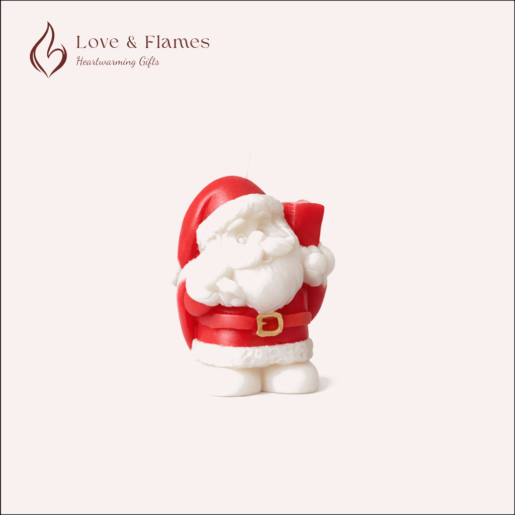 Decorative Santa Claus Scented Candle Color Red Crimson & Fragrance Rose - Love & Flames