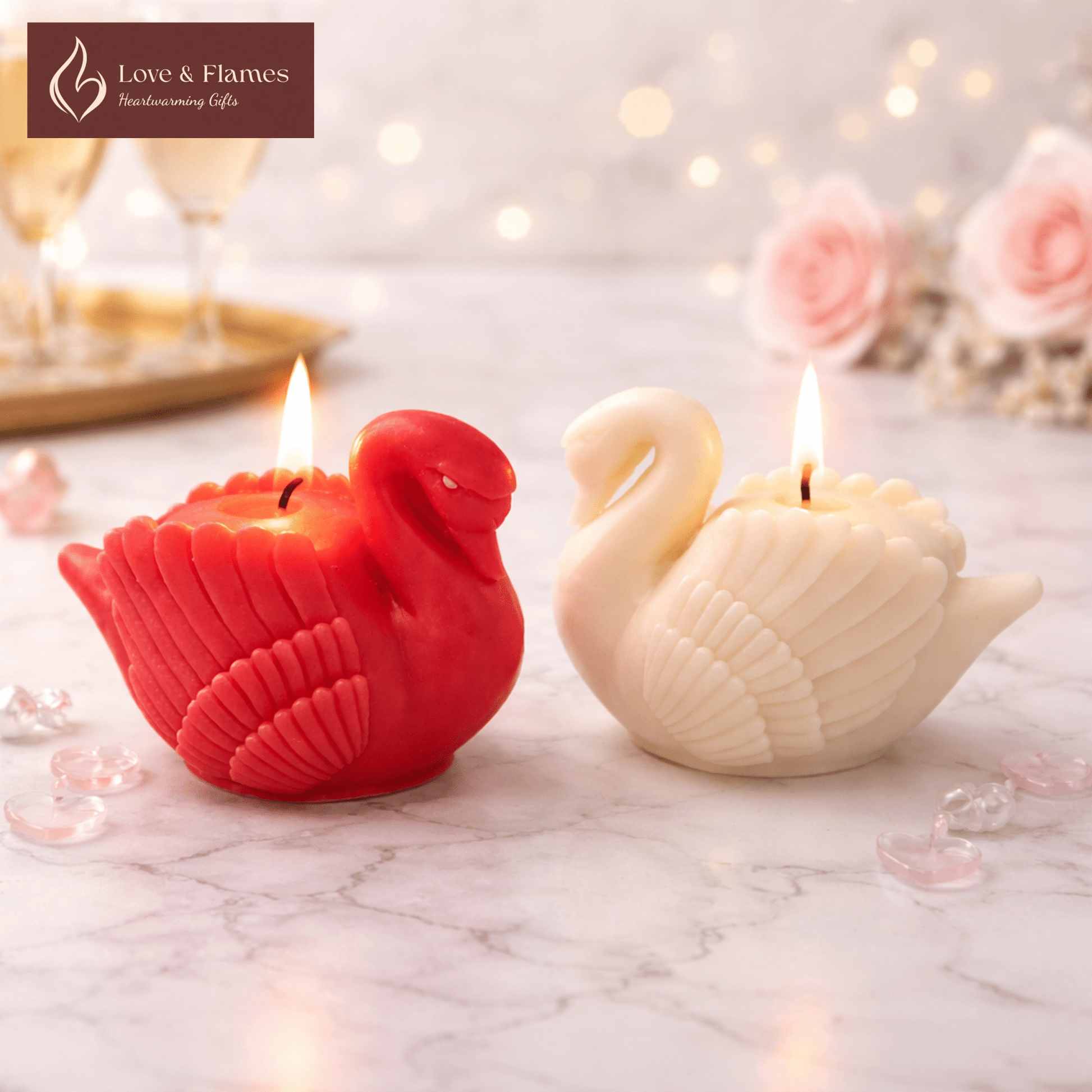 Elegant Swan Scented Candles for Luxury Home Decor & Fragrance - Love & Flames