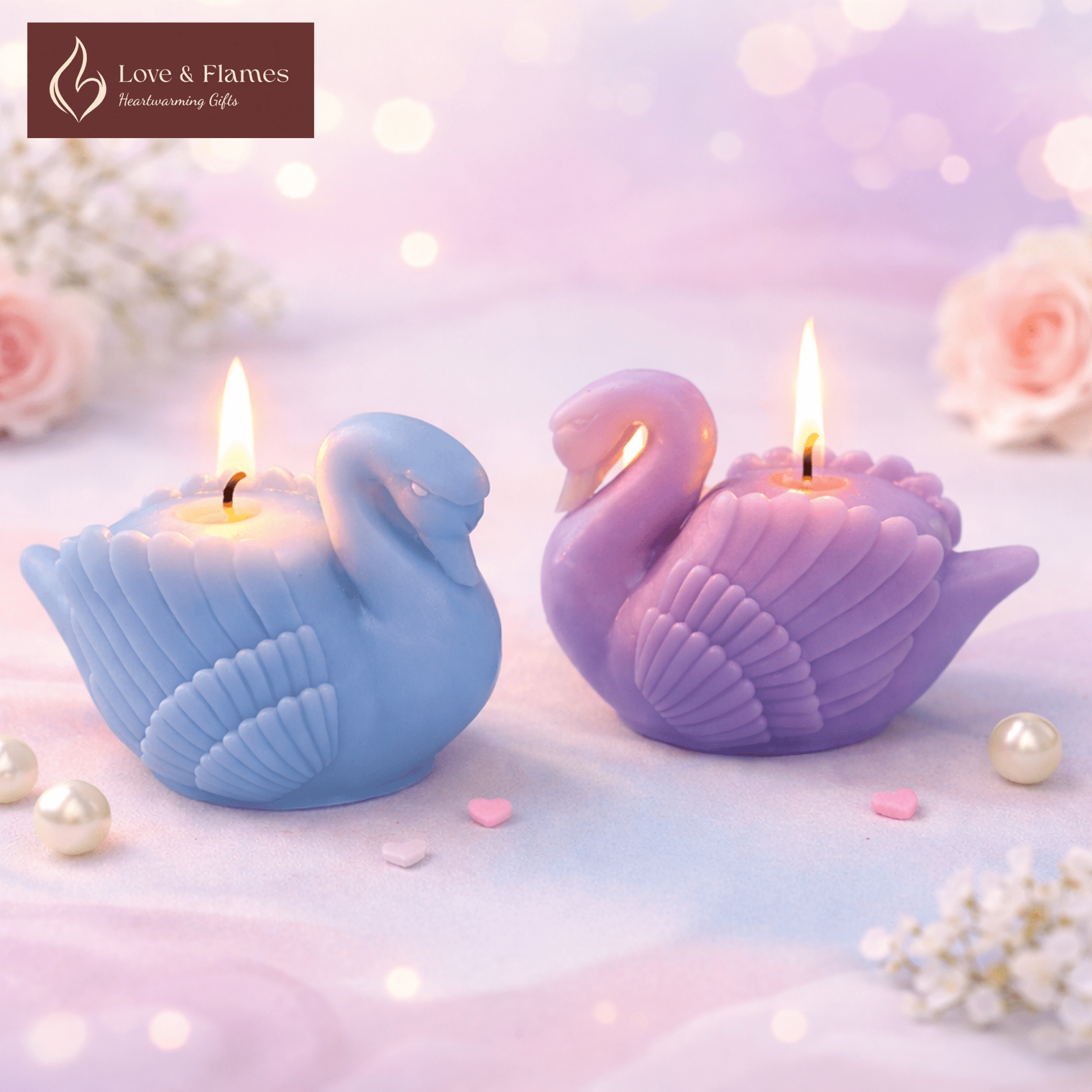 Elegant Swan Scented Candles for Luxury Home Decor & Fragrance - Love & Flames