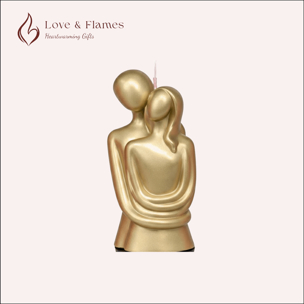 Eternal Embrace Lovers Scented Candle Color Gold Luxe & Fragrance Vanilla - Love & Flames