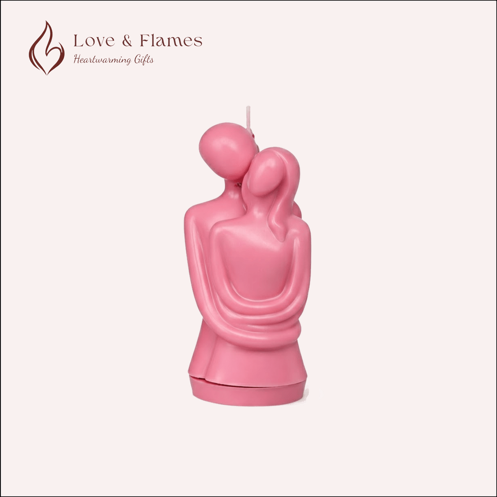Eternal Embrace Lovers Scented Candle Color Pink Petal & Fragrance Rose - Love & Flames