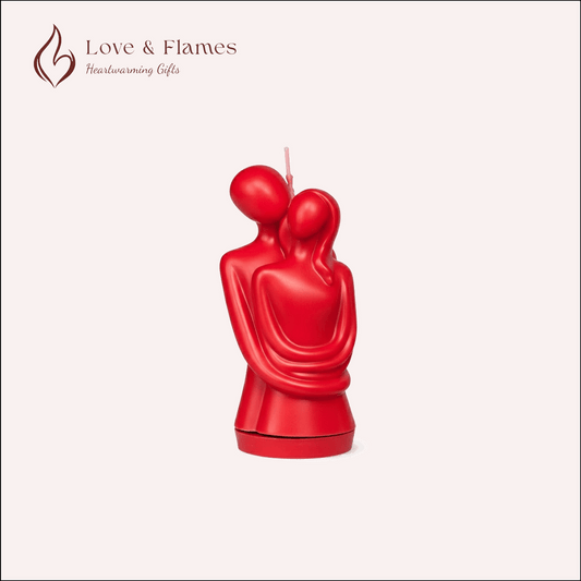 Eternal Embrace Lovers Scented Candle Color Red Crimson & Fragrance Rose - Love & Flames