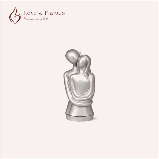 Eternal Embrace Lovers Scented Candle Color Silver Shine & Fragrance Jasmine - Love & Flames