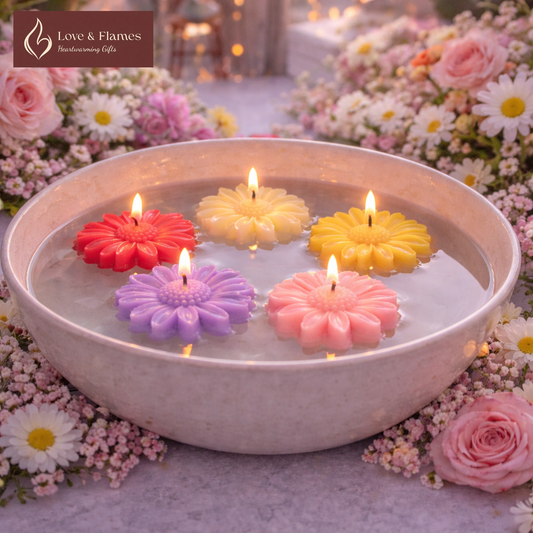Floating Daisy Scented Candle – Water Floatable Floral Decorative Candle - Love & Flames
