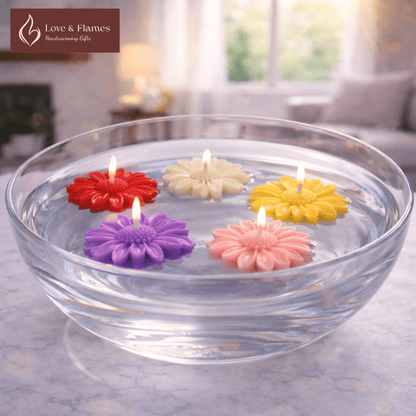 Floating Daisy Scented Candle – Water Floatable Floral Decorative Candle - Love & Flames