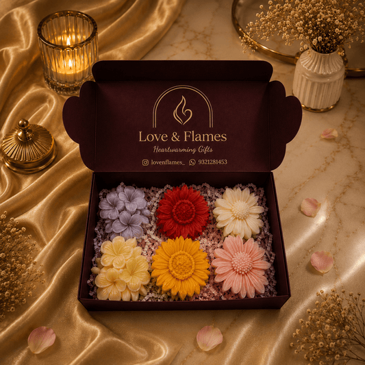 Floating Flowers Luxury Scented Candles Gift Box - Love & Flames